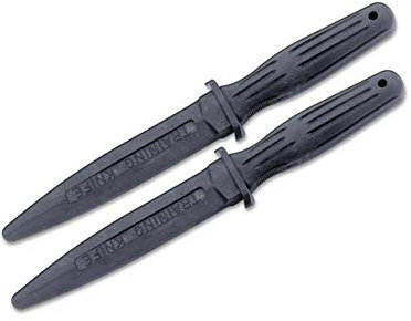 Böker Erwachsene Messer A-F Rubber Trainingsmesser Set 15.5 cm, Schwarz, Standard