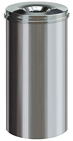 V-Part Runder Papierkorb aus Edelstahl, 50 Liter