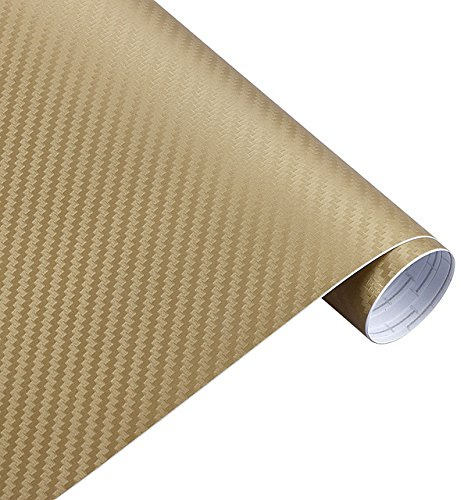 Könighaus (6,27€/m2 Gold 3D Carbon Autofolie 300 x 152 cm blasenfrei mit Anleitung