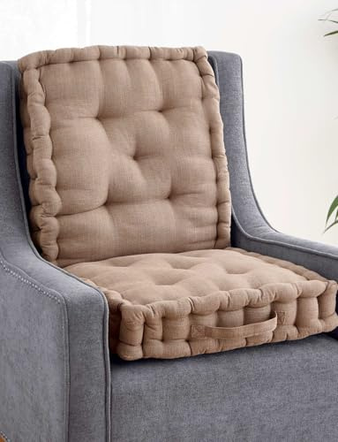 Chums Luxury Back And Seat Double Booster Cushion | 100% Cotton Cover, 4 Inch Seat, 3 Inch Back, Sofa Saving Comfort, Machine Washable