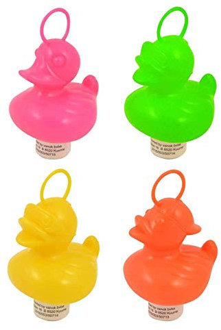 Henbrandt Pack of 20 Weighted Ducks with Hooks 7cm Plastic Ducks in 4 Neon Colours Kids Bath Toys Paddling Pool Hook the Duck Fairground Game Fundraiser Summer Fun for Boys and Girls