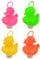 Henbrandt Pack of 20 Weighted Ducks with Hooks 7cm Plastic Ducks in 4 Neon Colours Kids Bath Toys Paddling Pool Hook the Duck Fairground Game Fundraiser Summer Fun for Boys and Girls
