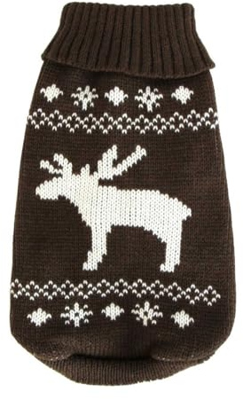 Wolters | Strickpullover Elch in Braun/Weiß | Rückenlänge 30 cm