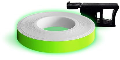 4R Quattroerre.it 10290 Wheel Stripes Franjas Fluorescentes para Llantas de Moto con Aplicador, Verde, 7 mm x 6 mt