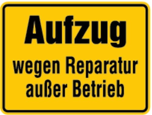 LEMAX® Hinweisschild, Aufzug wegen Reparatur außer Betrieb, Magnet 150 x 200 mm Magnetfolie 200x150mm