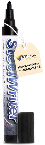 Rainbow Chalk Steelwriter Steel Marker Pen - Black, 5mm, Chloride Free | 5mm Bullet Nib, Available in 10 Colours, Won't Stain Even After Galvanising, Wipe Clean, Water Resistant