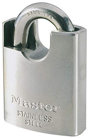 Master Lock 550EURD Candado Marino con Llave y Arco Cubierto, Grigio, 9 x 5 x 2,3 cm