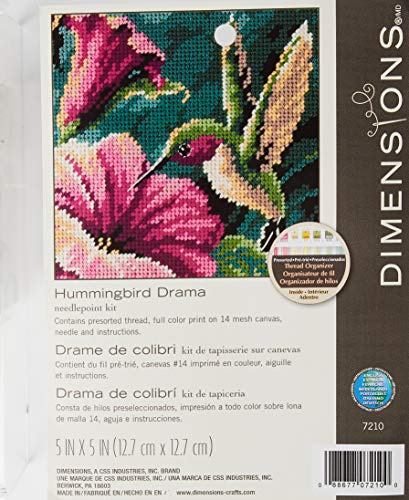 Dimensions Needlepoint Kit HUMMINGBIRD DRAMA 13cm x 13cm