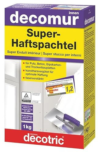 Decotric Super-Haftspachtel, Metall, Paste, klar, Eimer, hohe Viskosität, 1 kg
