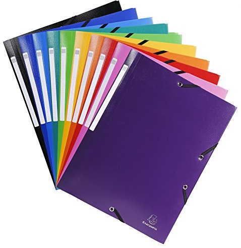 Exacompta 25 elastic folders Opak 3 flaps assorted