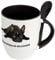 Hundetasse Französische Bulldogge - Keramik Löffel-Tasse mit Hundebild Französische Bulldogge - Becher, Kaffeetasse, Kaffeebecher, Mug - Schwarz