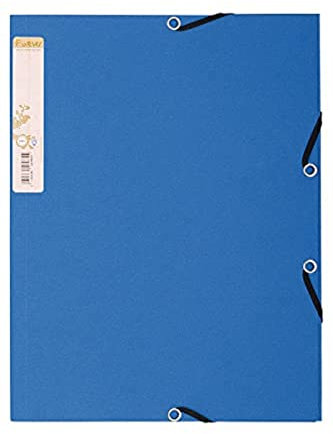 Exacompta 56982E Einschlagmappe Forever. Aus extra starkem Recycling-Karton mit 3 Innenklappen und 2 Gummizügen DIN A4 Juris-Mappe Sammelmappe für Büro und Schule hellblau