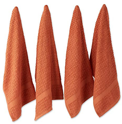 DII Waffle Terry Collection, Cotton, Spice, 15x26