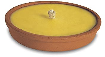 VERDELOOK | Sun, Candele con Cera Profumata per Giardino, Diametro 14 Altezza 3.5 cm, alla Citronella con Piatto in Terracotta