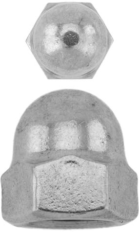 Hutmuttern M12 DIN 1587 hohe Form, Edelstahl A2 (5 Stück) - Sechskant-Hutmuttern V2A