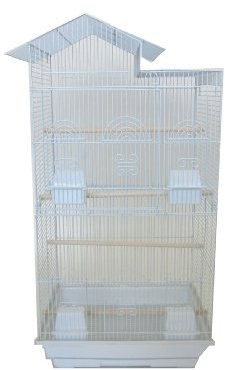 YML 18-Inch by 14-Inch Tall Villa Top Bird Cage, White