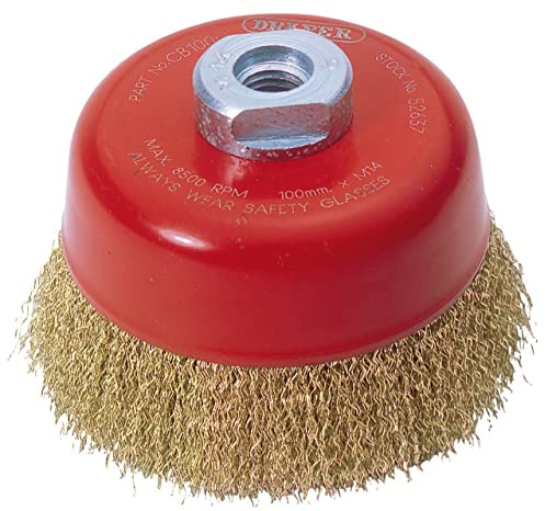 Draper 52637 Expert Crimped Wire Cup Brush, 100mm x M14 , Blue