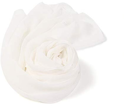 Prettystern Damen langer einfarbig Seidenschal brautschal für abendkleid zum bemalen Schal Weiß