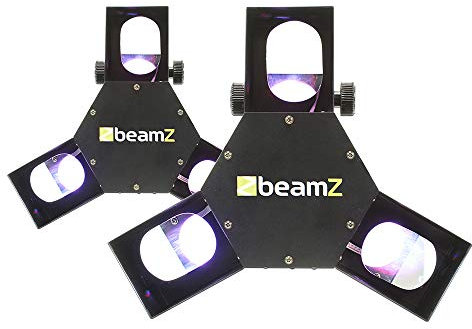 beamz 2x Triple Flex LED Scanner Lights - 40W RGB DJ Disco Light Effect, Professional Dynamic Lighting for Parties, Clubs, Events and Stage Performances