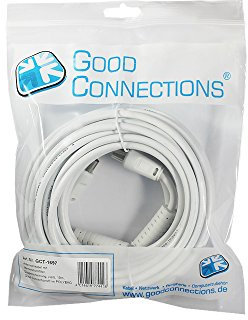 Good Connections Antennenkabel mit Mantelstromfilter Doppelschirmung weiß10m
