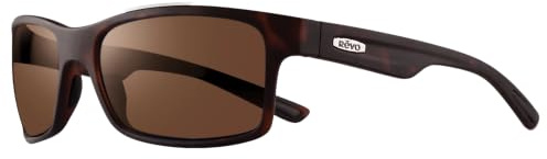 Revo Sunglasses Crawler: Polarized Performance Rectangle Sport Wrap Frame, Matte Tortoise Frame with Terra Lens