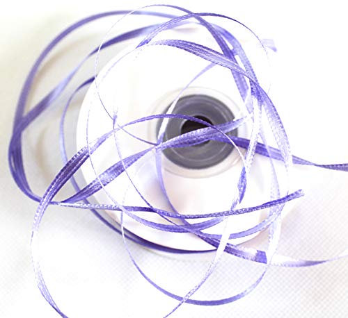CaPiSo 100m Satinband 3mm Schleifenband Geschenkband Dekoband Satin Hochzeit Weihnachten Weihnachtsband (Flieder)
