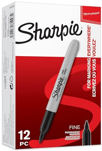 SHARPIE Permanent Marker | Marker Stifte mit feiner Spitze | schwarze permanente Tinte | 12 Stück Market Set