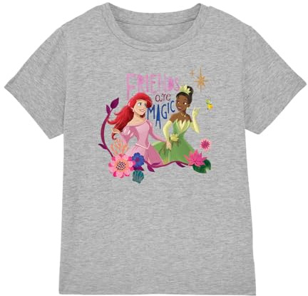 Disney Princess Girl's Ariel and Tiana Friends are Magic T Shirt