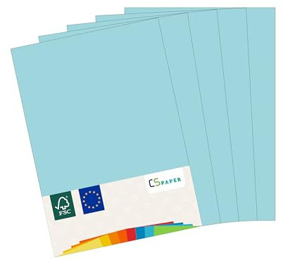 MADE IN EU 50 Blatt farbiges Papier HELLBLAU A4 80 g/m² CS Paper - Druckerpapier, Kopierpapier, Universalpapier zum Drucken, Basteln & Falten im Format DIN A4. Papier für den Heim- & Bürobedarf