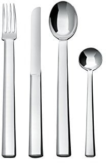 Alessi JH01S24 Rundes Modell, Servizio di Posate in Acciaio Inossidabile 18/11, Colore: Argento, Finitura Lucida, 3.3 x 36.5 x 4.5 cm