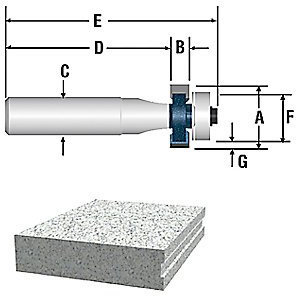 Bosch 85655M Fräsereinsatz, 1,27 cm tief, 1,27 cm Schnittfläche, 1,27 cm Schaft