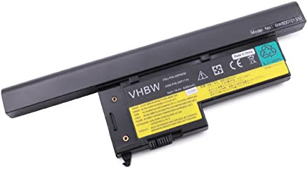vhbw Batería Compatible con Lenovo ThinkPad X60 1702, X60 1703, X60 1704, X60 1705, X60 1706, X60 1707 Notebook (4400mAh 14.8V Li-Ion Negro)
