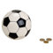 Fußball Spardose 13cm in Schwarz & Weiß | Keramik-Sparbüchse mit Schloss und Schlüssel | Kinder-Sparschwein Fussball