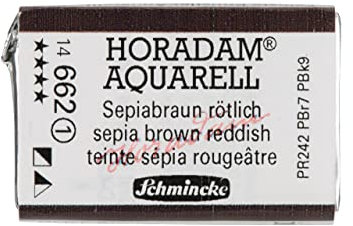 Schmincke – HORADAM® AQUARELL - feinste Künstler-Aquarellfarben, 662 Sepia rötlich, 14 662 043, 1/1 Näpfchen