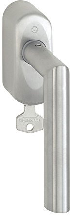 HOPPE 2548184 Fenstergriff Amsterdam Vierkant 7 x 32 mm, mit Sperrzyl. RC 2, Edelstahl