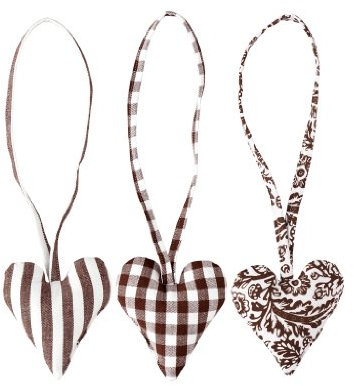 Hutschenreuther 02460-729130-05611 Weihnachtsleckereien Set 3 Stoffanhänger braun herzförmig im Geschenkkarton