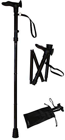 Klappbarer Gehstock mit anatomischem Griff links