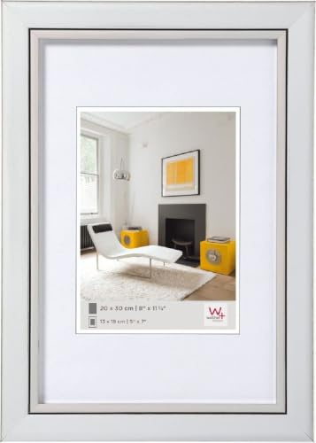 walther design Bilderrahmen silber 10 x 15 cm mit silberne Innenkante Metro Designrahmen LO015S