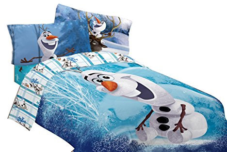 Disney Die Eiskönigin Olaf Build a Snowman Schmusetuch aus Mikrofaser, 183 x 218 cm