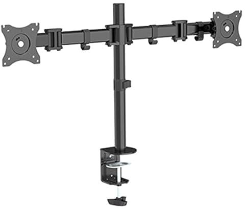 QualGear 3-Way Articulating Dual Desk Mount for Monitor Upto 13-27-Inch