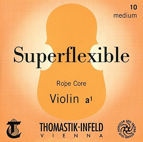 Thomastik Einzelsaite für 4/4 Violine Superflexible - D-Saite Stahlseil Kern, Chromstahl umsponnen, mittel