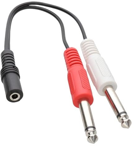 3,5 mm Stéréo Jack Femelle vers Double 6,35 mm Mono Jack Fiches Adaptateur câble