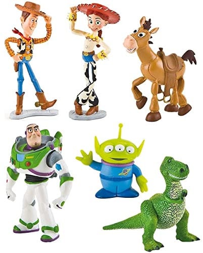 Bullyland Pixar Disney Toy Story 3 Set 6 Figurine - Buzz L'Eclair Jessie Rex Woody Bullseye Alien