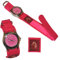 alles-meine.de GmbH Kinderuhr - Pferd - mit Klettband/Stoff Armband - pink rosa - Uhr Kinder Armbanduhr Tier Tiere Pferde Analog/Pferdeuhr