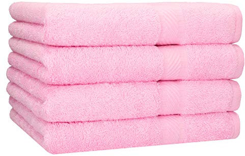Betz 4 Stück Duschtücher Set Palermo Größe 70x140 cm 100% Baumwolle Badetuch Duschhandtuch Sporthandtuch rosé