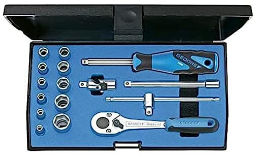 GEDORE Steckschlüssel-Satz 1/4 Zoll 16-Teilig, 6-kant 4-13 mm, 1 Stück, 20 EMU-10