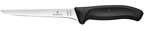 Victorinox Swiss Classic, Boning Knife, Extra Sharp Blade, Straight Edge, 15 cm, Plastic Handle, Stainless Steel, Black