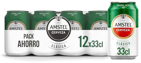 Amstel Clasica Heineken - Cerveza pack de 12 latas x 330 ml - 3960 ml