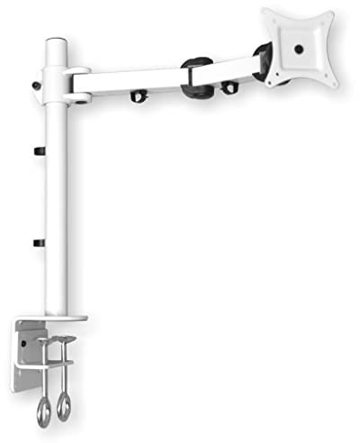DMP Monitor Tischhalterung LCD 352S - Halterung für Monitore bis zu 32 Zoll (81,3cm max. 10kg) - neigbar schwenkbar höhenverstellbar VESA 75/100 weiß