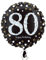 Amscan 3374201 - Standard Folienballon Happy Birthday 80, Durchmesser circa 43 cm, Heliumballon, Geburtstag